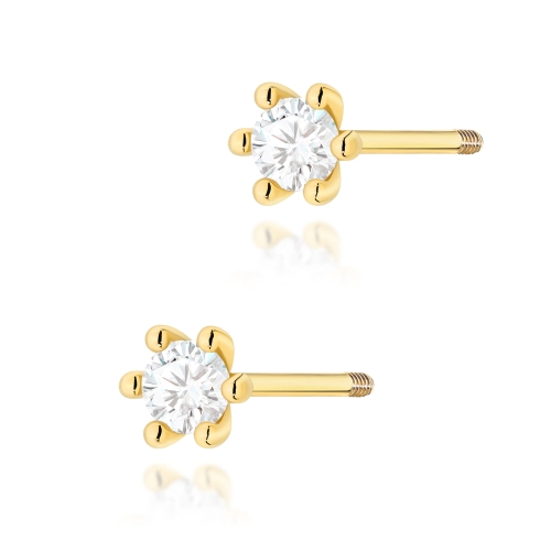 Kolczyki K0222 Diament 2 x 0,08ct sztyft zakręcany