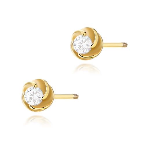 Kolczyki K0329 Diament 2 x 0,08ct sztyft zakręcany