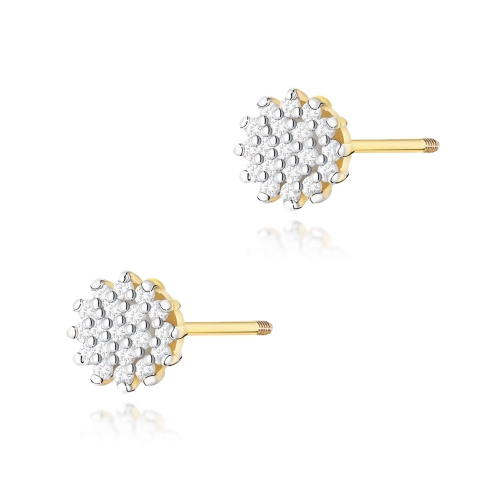 Kolczyki K0401 z diamentami sztyft zakręcany