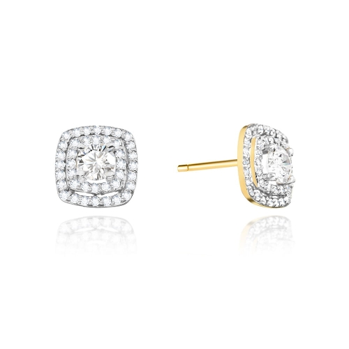 Kolczyki K0506 z diamentami żółte złoto