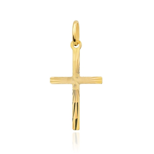 Krzyżyk złoty diamentowany duży