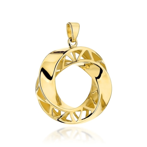 Zawieszka złota pleciona z ażurowym zdobieniem