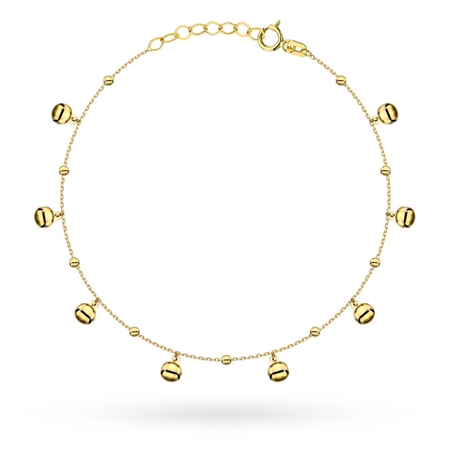Bransoletka złota z gładkimi kulkami