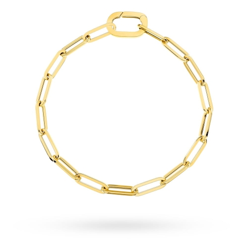 Bransoletka złota długie ogniwa i owalne zapięcie