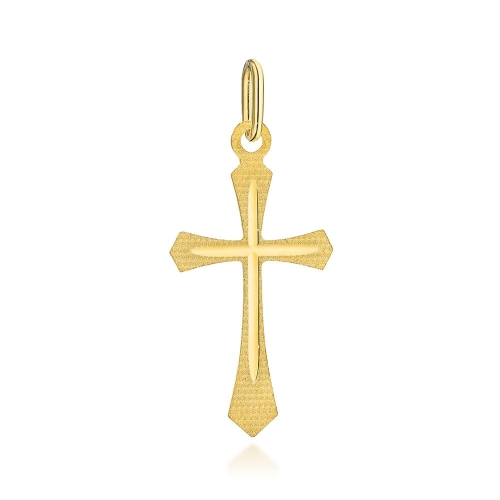 Krzyżyk złoty zdobiony ze żłobieniem