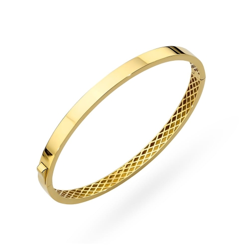 Bransoletka złota sztywna o gładkim wykończeniu