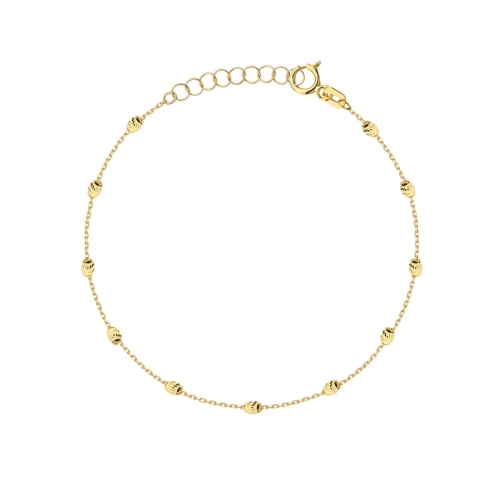 Bransoletka złota z diamentowanymi owalnymi elementami