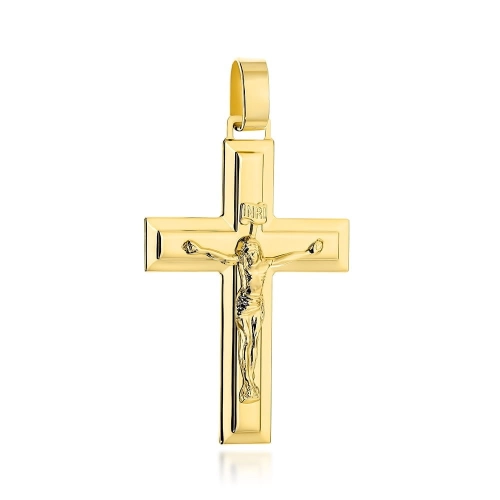 Krzyżyk złoty z wizerunkiem ukrzyżowanego Jezusa Chrystusa