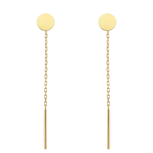 Kolczyki przewlekane złote kółka