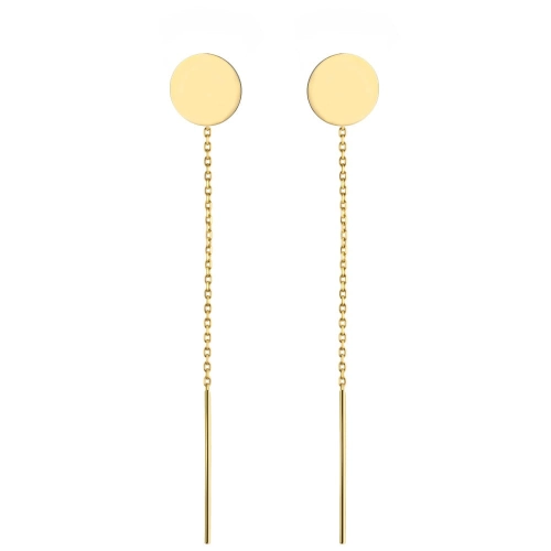 Kolczyki przewlekane złote kółka