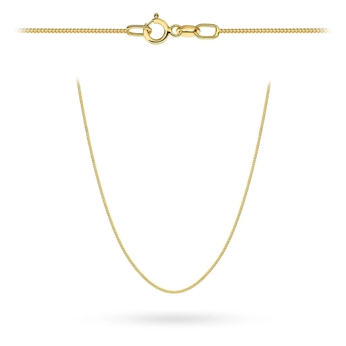 Łańcuszek złoty pr. 375 - splot pancerka gładka 45 cm super lekki