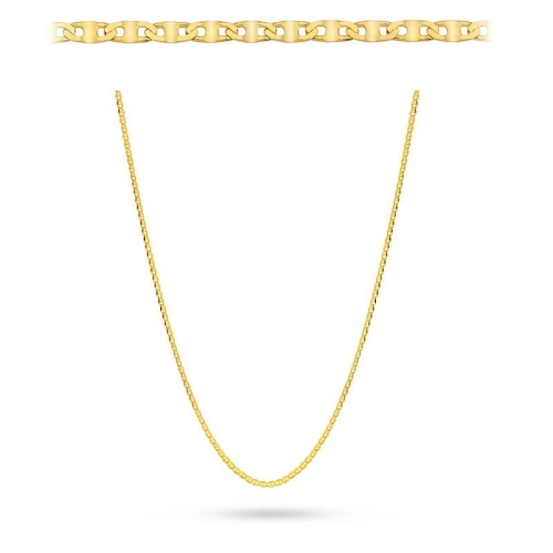 Łańcuszek złoty pr. 375 o splocie gucci płaski 40 cm