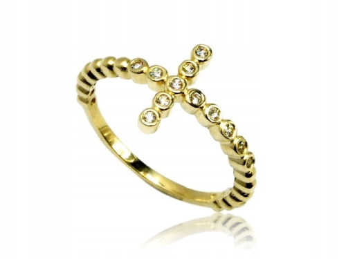 PIERŚCIONEK GWIAZD 'CELEBRYTKA' KRZYŻYK 585 P1938