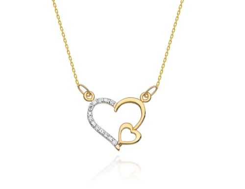 Złota celebrytka 0,585 C-3 brylanty 0,03 ct