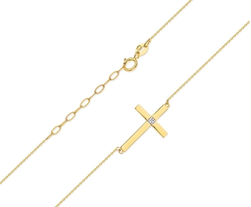 Złota celebrytka 0,585 C-10 brylanty 0,005 ct