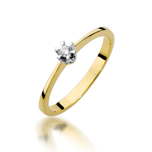 Złoty pierścionek W-111 brylant 0,04 ct