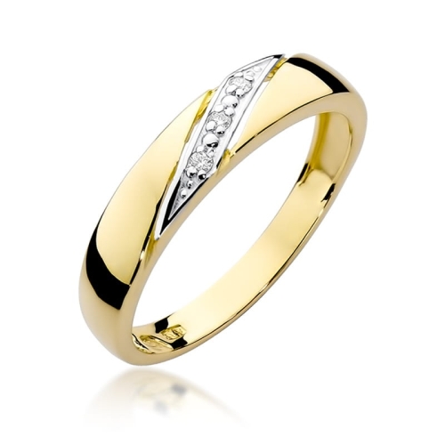 Złoty pierścionek W-118 brylant 0,02 ct