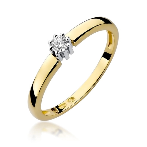 Złoty pierścionek W-128 brylanty 0,10 ct