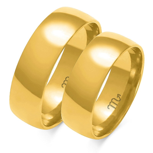 Złote obrączki ślubne A-108 klasyczne