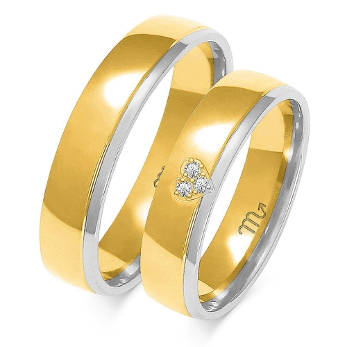 Złote obrączki ślubne OE-267 Serce