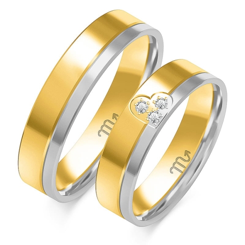 Złote obrączki ślubne OE-352 Serce