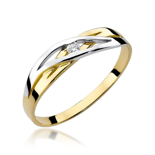 Złoty pierścionek W-156 brylant 0,05 ct