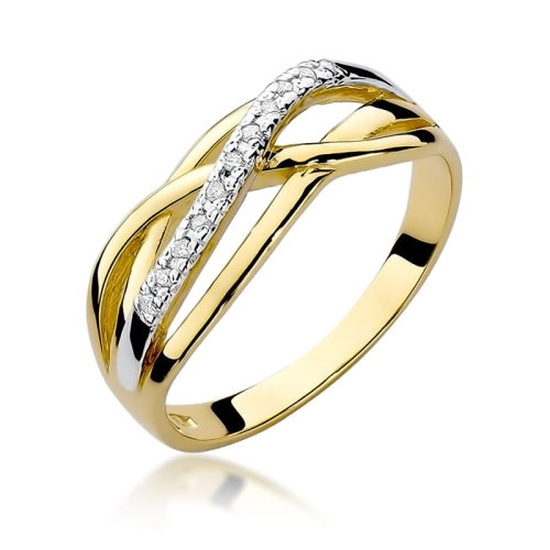 Złoty pierścionek W-157 brylant 0,10 ct