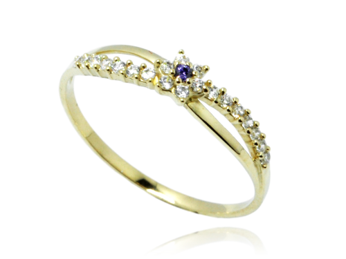 ZŁOTY PIERŚCIONEK 585 CYRKONIE P1809