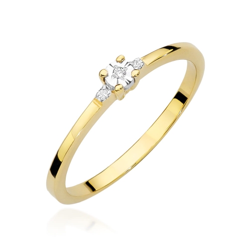 Złoty pierścionek W-464 brylanty 0,02 ct