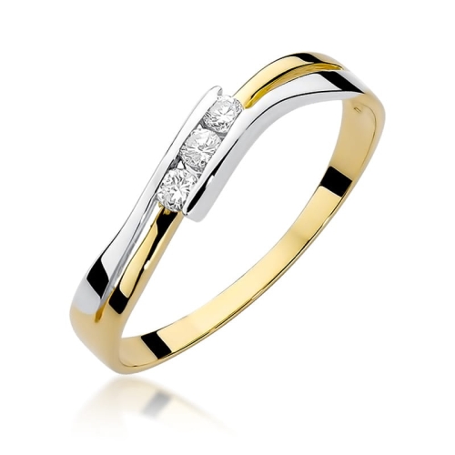 Złoty pierścionek W-159 brylanty 0,12 ct
