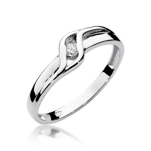Złoty pierścionek W-178 brylant 0,04 ct