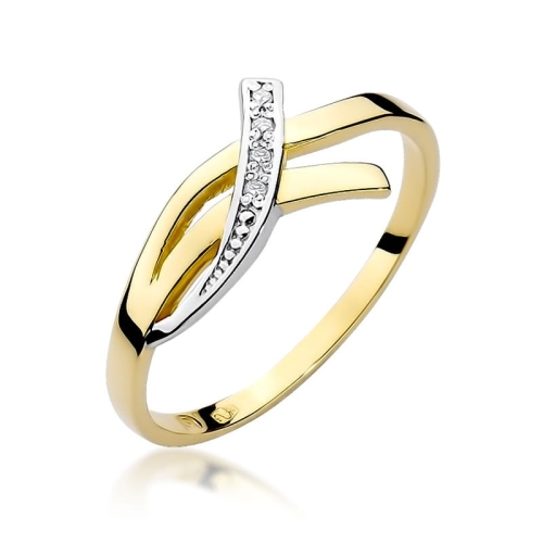 Złoty pierścionek W-179 brylant 0,02 ct