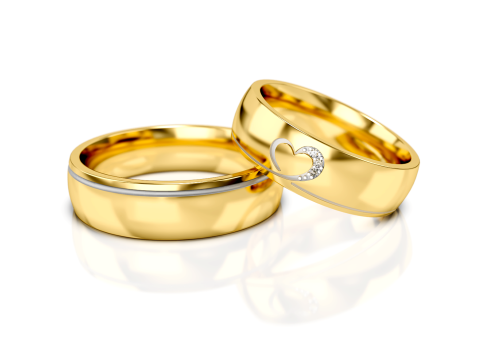 Złote obrączki ślubne nr 331 Serduszko Serce