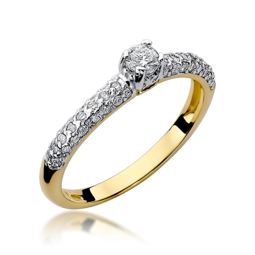 Złoty pierścionek W-200 brylanty 0,36 ct