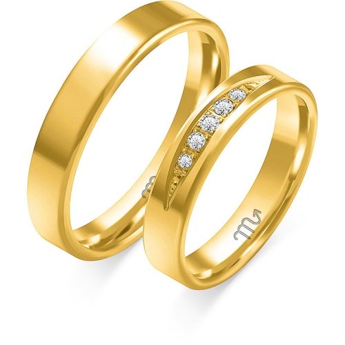 Złote obrączki ślubne C-106 klasyczne