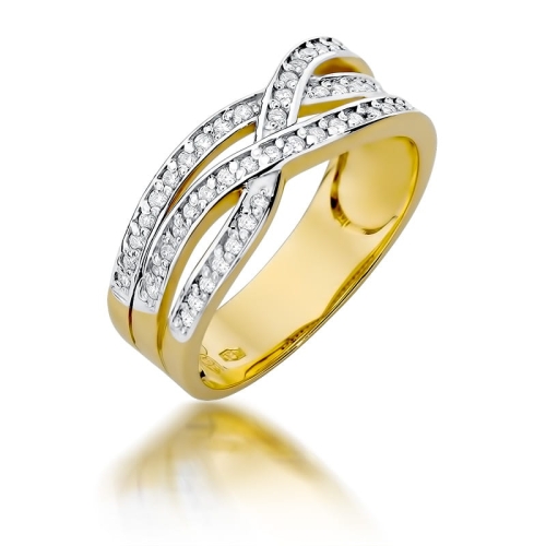 Złoty pierścionek W-215 brylant 0,27 ct