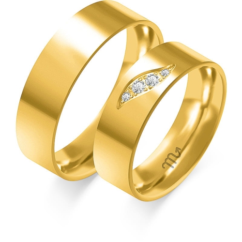 Złote obrączki ślubne C-113 klasyczne