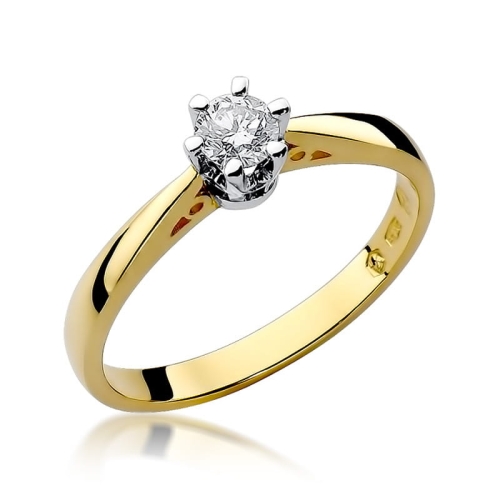 Złoty pierścionek W-234 brylant 0,25 ct