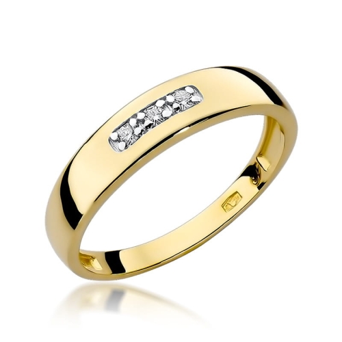 Złoty pierścionek W-235 brylanty 0,05 ct