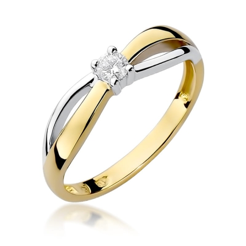 Złoty pierścionek W-248 brylant 0,10 ct