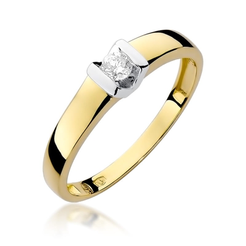 Złoty pierścionek W-249 brylant 0,10 ct