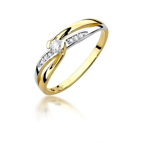 Złoty pierścionek W-415 brylant 0,13 ct