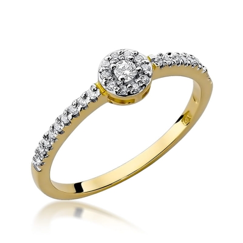 Złoty pierścionek W-273 brylant 0,19 ct