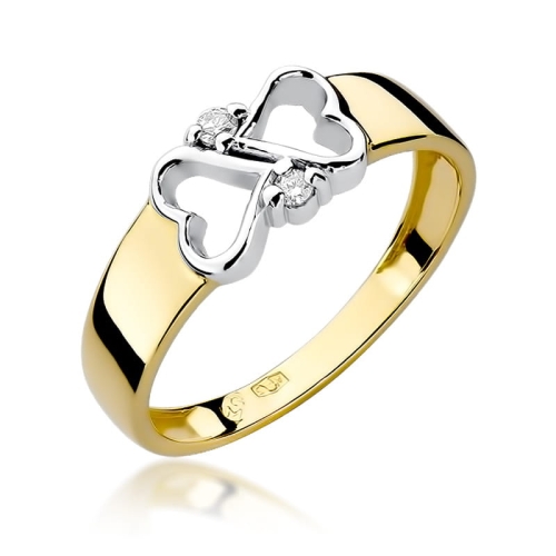 Złoty pierścionek W-286 brylant 0,04 ct