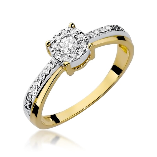 Złoty pierścionek W-302 brylant 0,25 ct