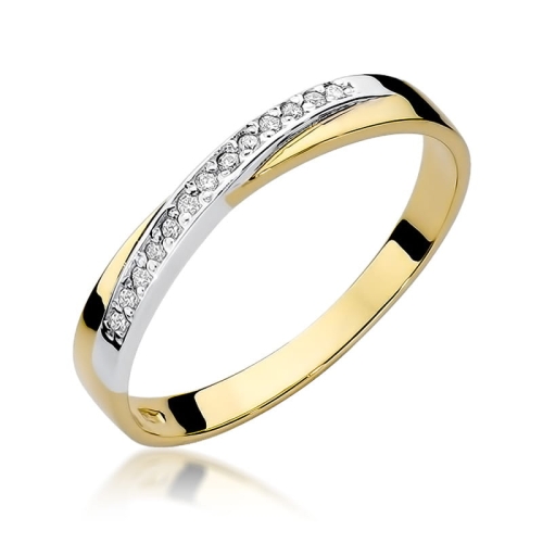 Złoty pierścionek W-305 brylant 0,07 ct