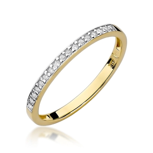 Złoty pierścionek W-306 brylant 0,09 ct