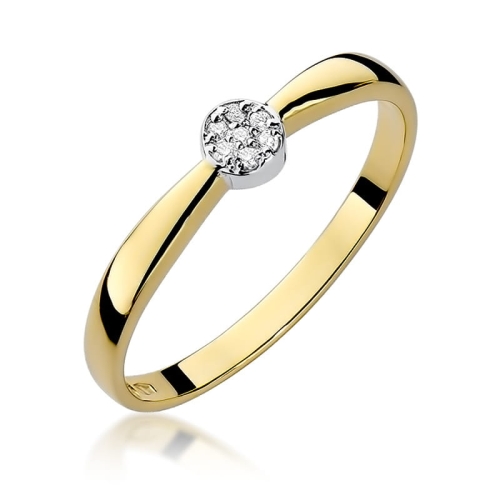 Złoty pierścionek W-322 brylant 0,04 ct