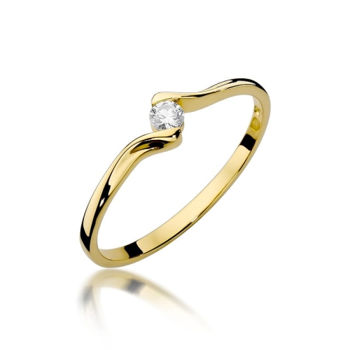 Złoty pierścionek W-332 brylant 0,09 ct