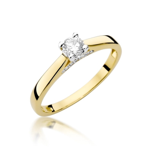 Złoty pierścionek W-341 brylanty 0,30 ct